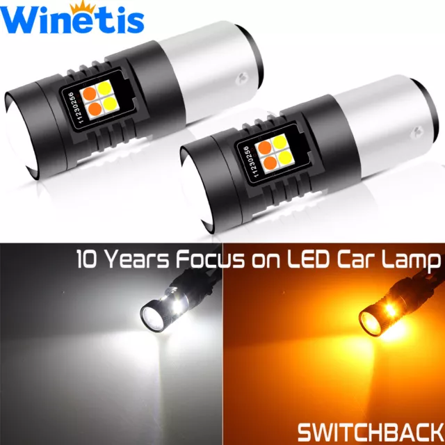 WINETIS LED Front Turn Signal Light Bulb for Honda Accord 98-15 1157 Amber white