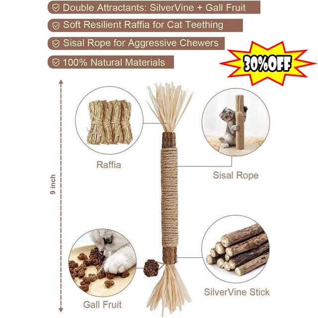 Catnip Toys Cat Wand Silvervine Sticks Cat Toys For Indoor Toy Chew Cats R4O0