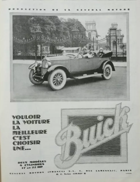 1926 Buick 6 Cylinder 17 & 22 Hp Automobiles Press Advertisement