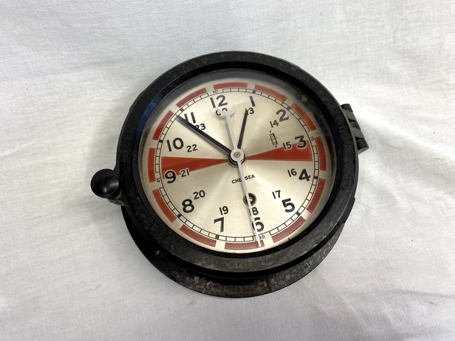 Vintage Radio Room Chelsea Ship's Clock Working 1940's ?