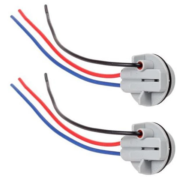 2PCS 1157 2357 LED Pig Tail Plug Stop Brake Turn Light Bulb Socket Harness Wire