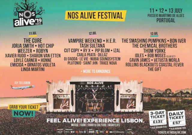 Nos Alive Festival 2019 - The Cure - Vampire Weekend - Full Size Magazine Advert