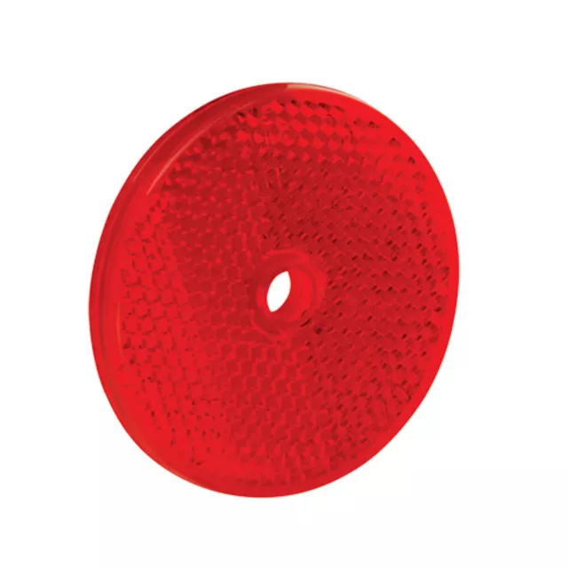 REESE Reflector - Bolt-On - 2-3/16 in Round - Plastic - Red - Pair 70-71-170