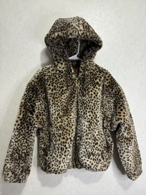 PRESTON & YORK Sport Women’s Faux Fur Leopard Teddy Jacket With Hood ...