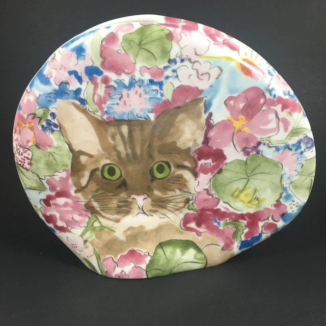 1985 MINOU-ETTES CAT Vase by C. Pradalie Porcelain Vase ~ Made In
