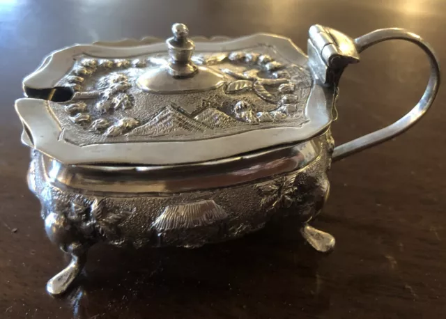 Indian silver mustard pot