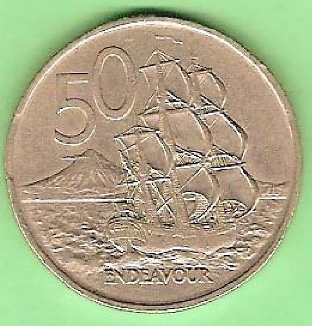 1986 New Zealand 50 Cent Coin