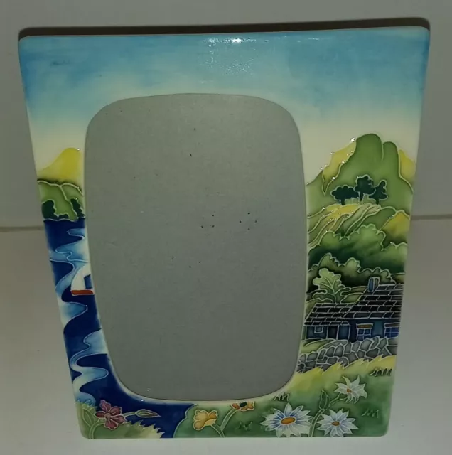 Old Tupton Ware Tube-Lined Hand Painted 4X6" Photo Frame - Floral Countryside