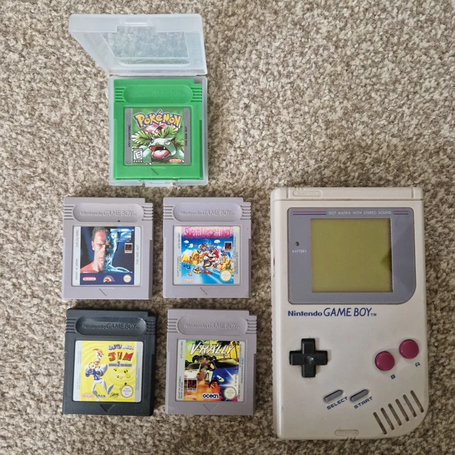 Nintendo Game Boy DMG-01 Sistema grigio funzionante con i giochi