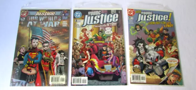 DC Comics Young Justice Issues #1, #2, and #20 - Lot of 3 Mixed Issues