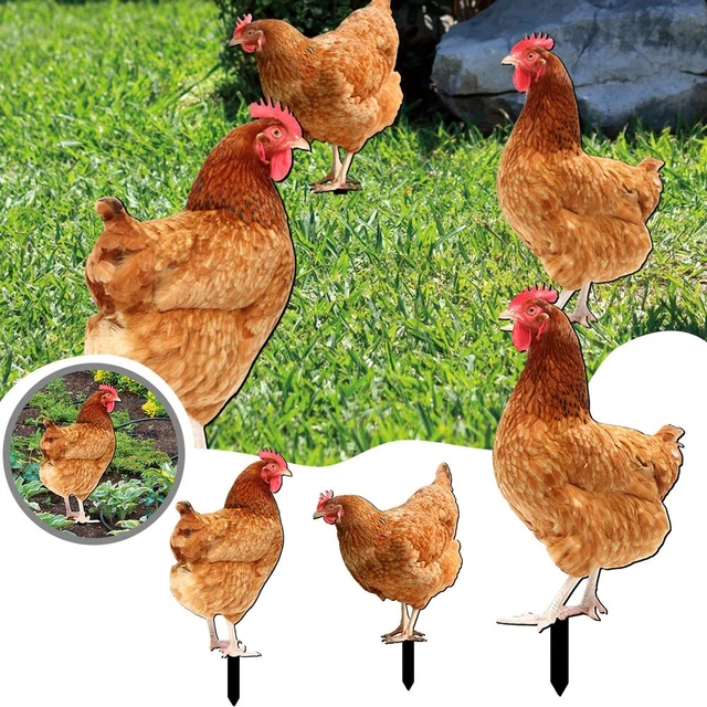 Acryl Huhn Farm Dekor 1/3 Stck. Niedliche Hof Schild Stangen für Außendekoration
