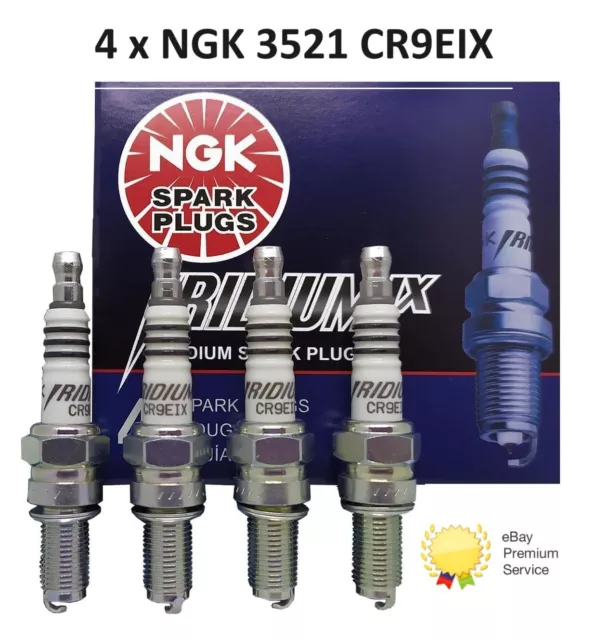 4 x NGK CR9EIX NGK 3521 IRIDIUM IX Spark Plugs Set of 4 New Boxed Genuine