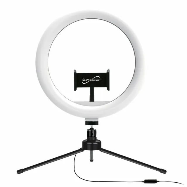 PRO Live Stream 10” LED Table Top Selfie Ring Light w 3 Color Modes (SC-1210SR)