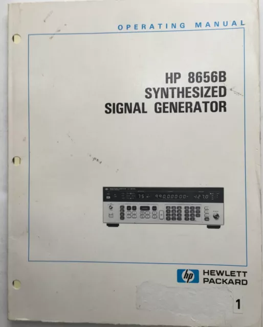 Manuel d'utilisation du générateur de signaux synthétisés HP 8656B P/N 08656-90128