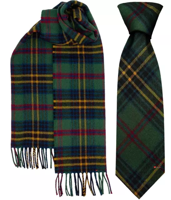 Mens Scarf & Tie Gift Set Irish County Limerick Tartan Plaid