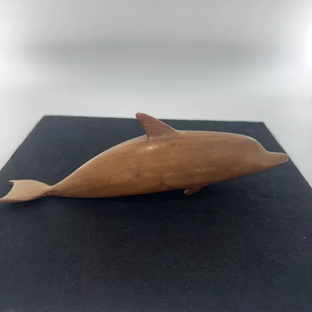 Vintage Hand Carved Hard Wood Dolphin