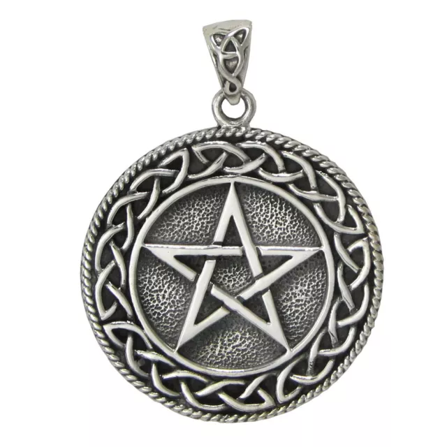 Sterling Silver Celtic Knot Pentacle Pendant Pentagram Knotwork Jewelry