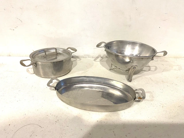 Vintage – Lot Ancien De Couverts En Métal Pour Dinette De Poupée – Fabrication Française