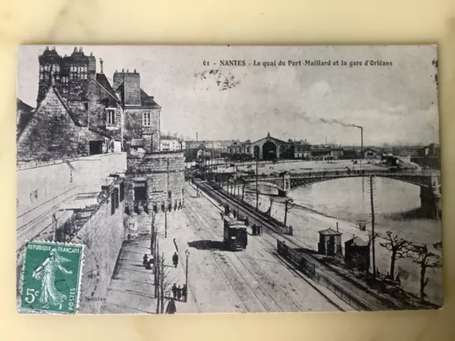 Nantes (44) le quai du Port Maillard et la Gare d'Orléans CPA