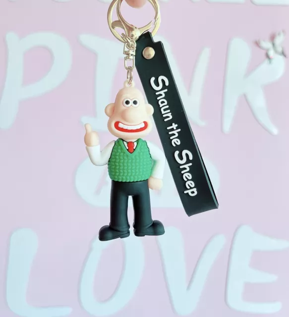 Wallace from Wallace & Gromit / Shaun The Sheep Keychain Keyring Charm