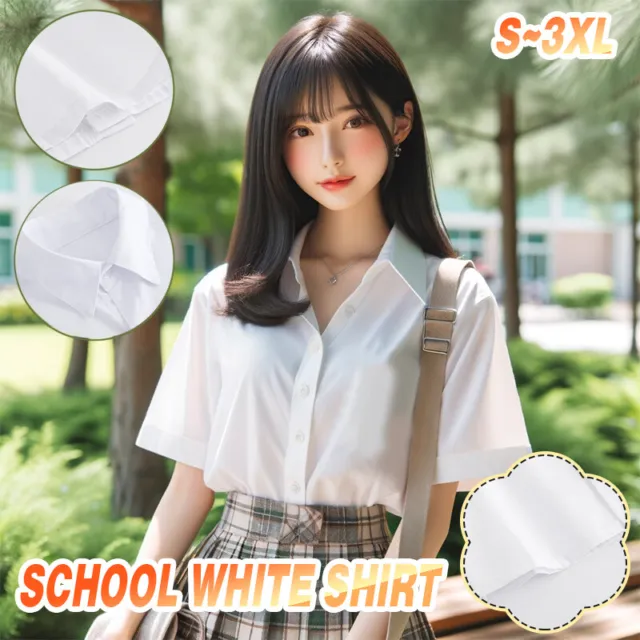 Women Girls Short Sleeve School Shirt Uniform Kids Casual Formal Shirt Easy Wear
