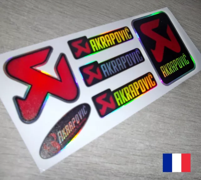 Autocollant AKRAPOVIC HOLOGRAPHIQUE LASER STICKERS  MOTO CARENAGE K17 EN FRANCE