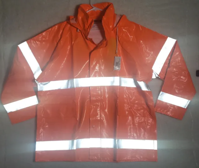Tingley Comfort-Brite Rain Hood Jacket Hi-Vis Flame Resistant Reflective Size XL