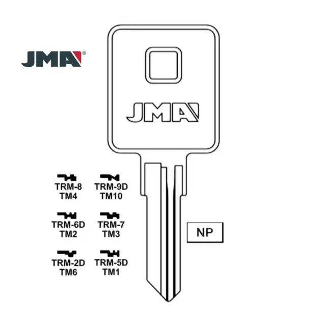 JMA Fits for 1603 Trimark Commercial Residencial Key Blank TM3 - TRM-7 (10 Pack)