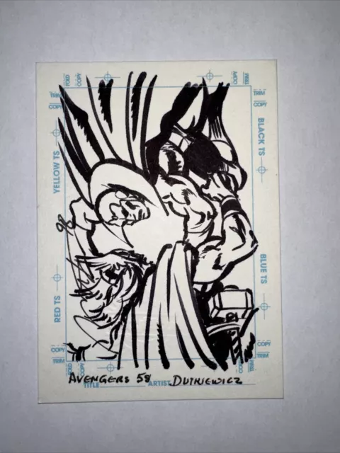 1998 Skybox Marvel Sketchagraph Sketch Card  Michal Dutkiewicz Thor  + Vision