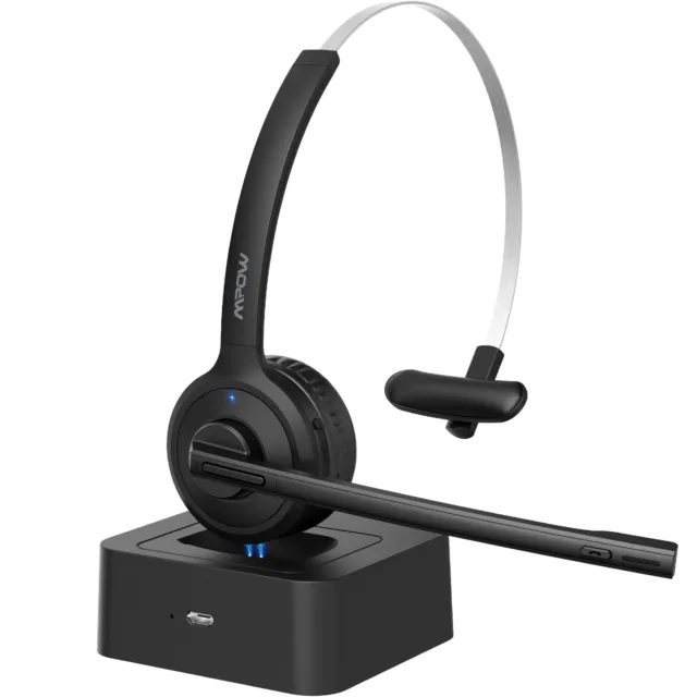 Mpow Trucker Bluetooth Headset with Microphone Wireless Business Headphones Mic