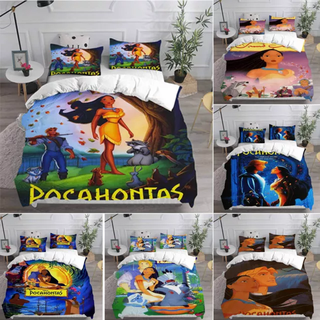 Indian Princess Pocahontas 3D Duvet Cover Bedding Set Pillowcase Quilt Single