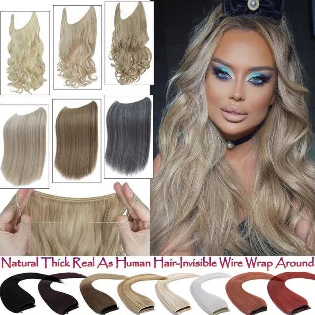Secret Wire in Hair Extension Hidden Head Band One Piece Thick as Human Natural