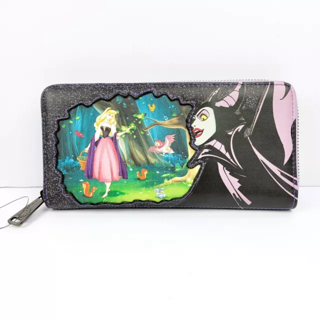 Loungefly X Disney Zip Around Wallet Sleeping Beauty Aurora Maleficent