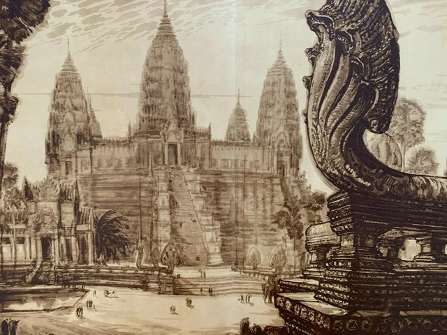 Sepia D'andre Maire - Temple D'angkor - Exposition Coloniale De Paris - 1931