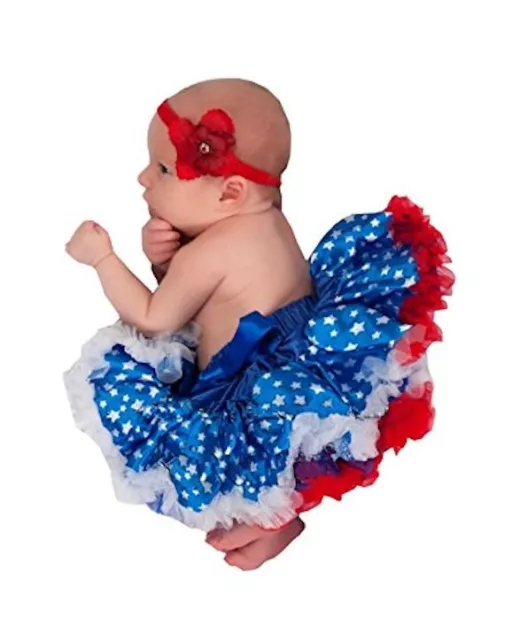 NEW Patriotic 4th of July Baby Girls Tutu Pettiskirt Red White Blue 0-6 Months