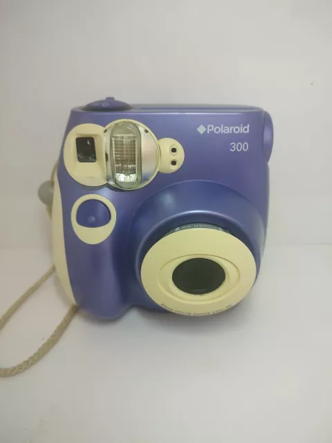 Polaroid 300 Instax Mini Instant Film Camera Purple Works W/ Batteries & 9 Photo