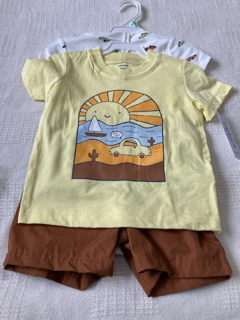 Carters baby boy 3 piece short set size 18M NWT