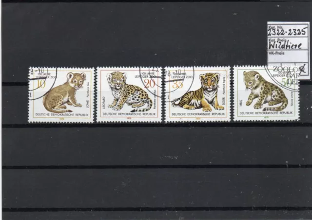 DDR, MiNr. 2322-2325, gestempelt, Junge Raubkatzen, Zoo Leipzig, siehe Scan.