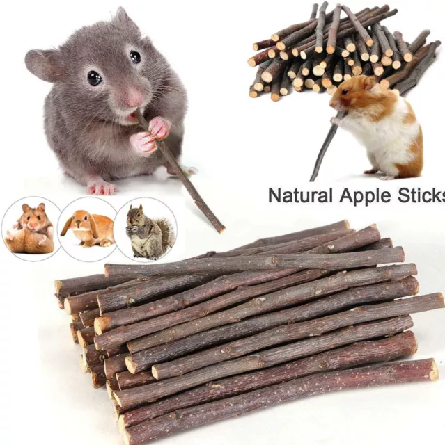 100g Apple Wood Chew Sticks Twigs for Small Pets Rabbit Hamster Guinea Pig Toy