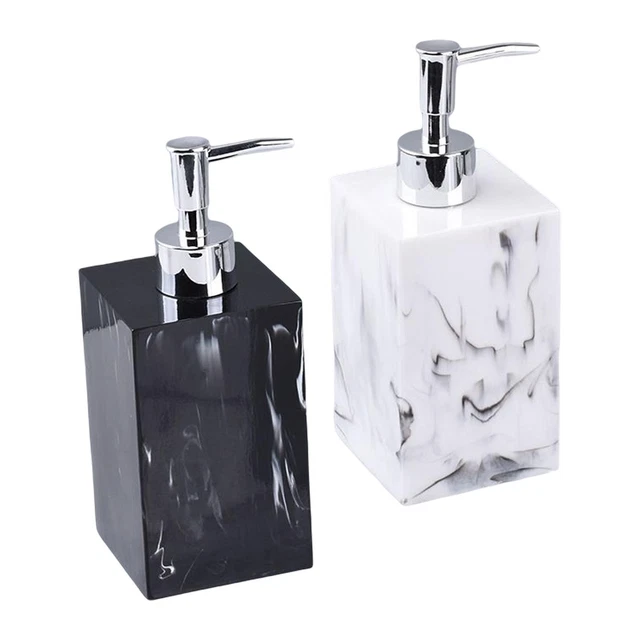 Distributeur De Savon Luxspire - Design Marbre Blanc - Pompe Rechargeable - Salle De Bain Élégante