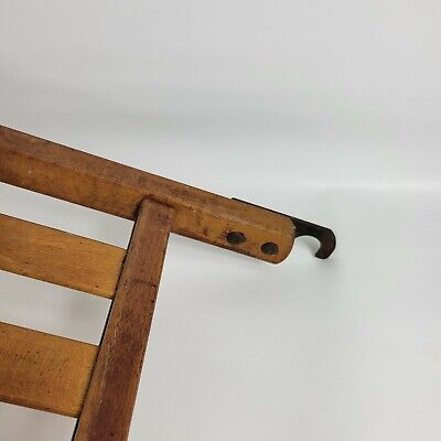 Vintage Wood Folding Chair Leg Rest Rare 3