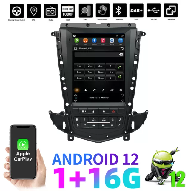 9.7" Vertical Stereo Radio Android 12 GPS Head Unit For Cadillac SRX 2009-2012