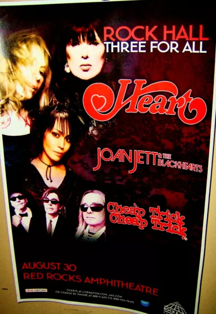 HEART Ann & Nancy Wilson Show Poster JOAN JETT & CHEAP TRICK Denver Co RED ROCKS