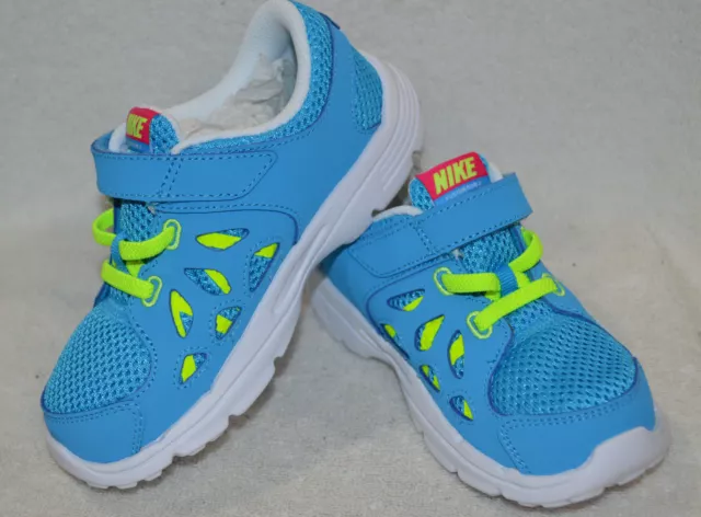 Nike Kids Fusion Run 2 (TDV) Blue/Volt/Silver Toddler Boy's Shoes - Size 5C NWOB
