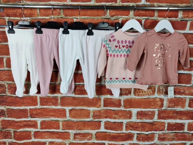 BABY GIRL BUNDLE AGE 0-3 MONTHS MOTHERCARE M&S etc LEGGINGS JUMPER TOP SET 62CM