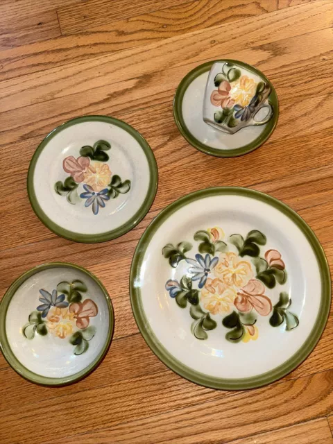 Vintage Louisville Kentucky Green Country Flowers 5 Piece Place Setting #1