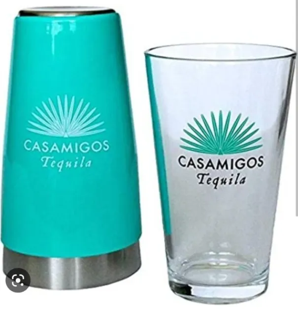 Casamigos Mezcal Tequila Cocktail Shaker Pint Glass 2 piece Set - Teal Green