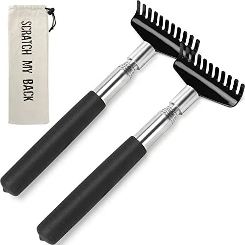 2 Pack Oversized Portable Extendable Back Scratcher, 3 Piece Set, Black 2