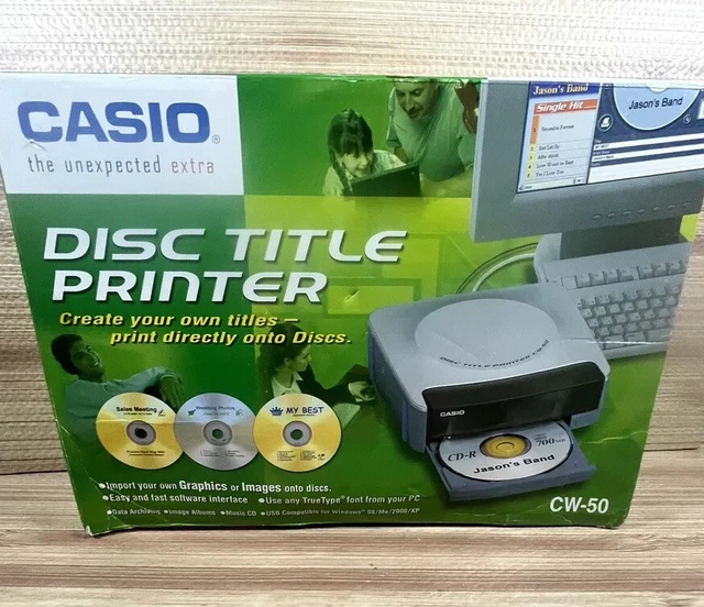 CASIO CW50 CD/DVD Disc Title Printer/Thermal Printer, Open Box, All