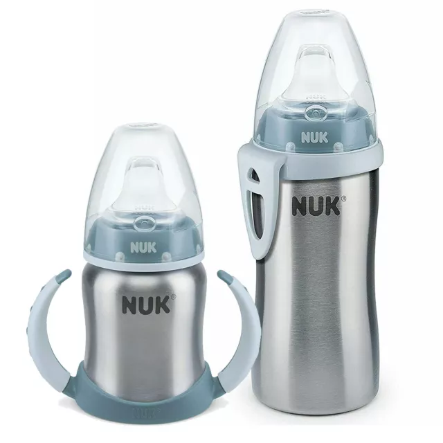 NUK Learner Cup Trinklernbecher Activ Cup SET Edelstahl 125ml+215ml blau boy